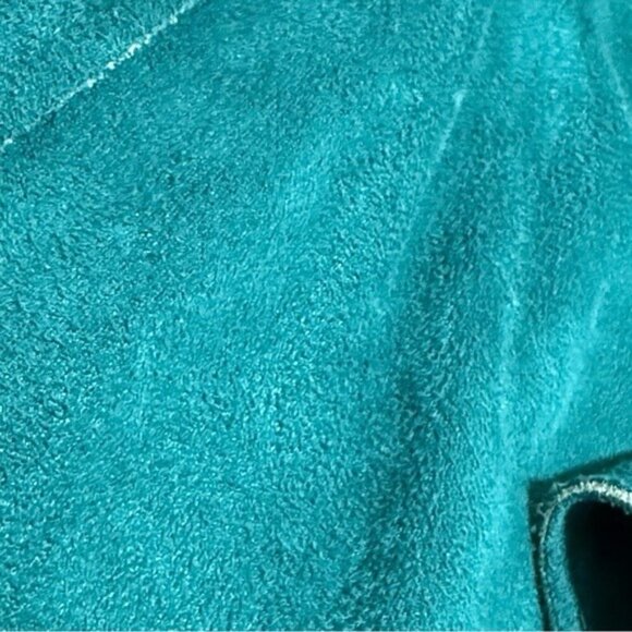 Chico’s Faux Suede Emerald Green Jacket Women’s XS | Gold Button Blazer - Picture 6 of 12